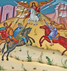 El Arcángel Miguel en un caballo blanco despidiendo a los invasores turcos, Chipre